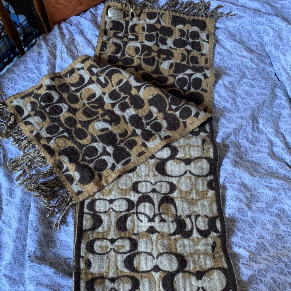 COACH vintage merino wool cashmere blend scarf